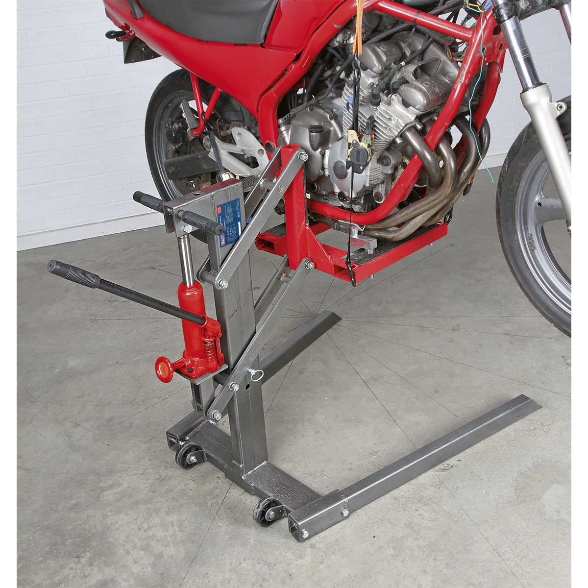 Single Post Hydraulic Portable Motorcycle Lift 450kg Capacity MCL500