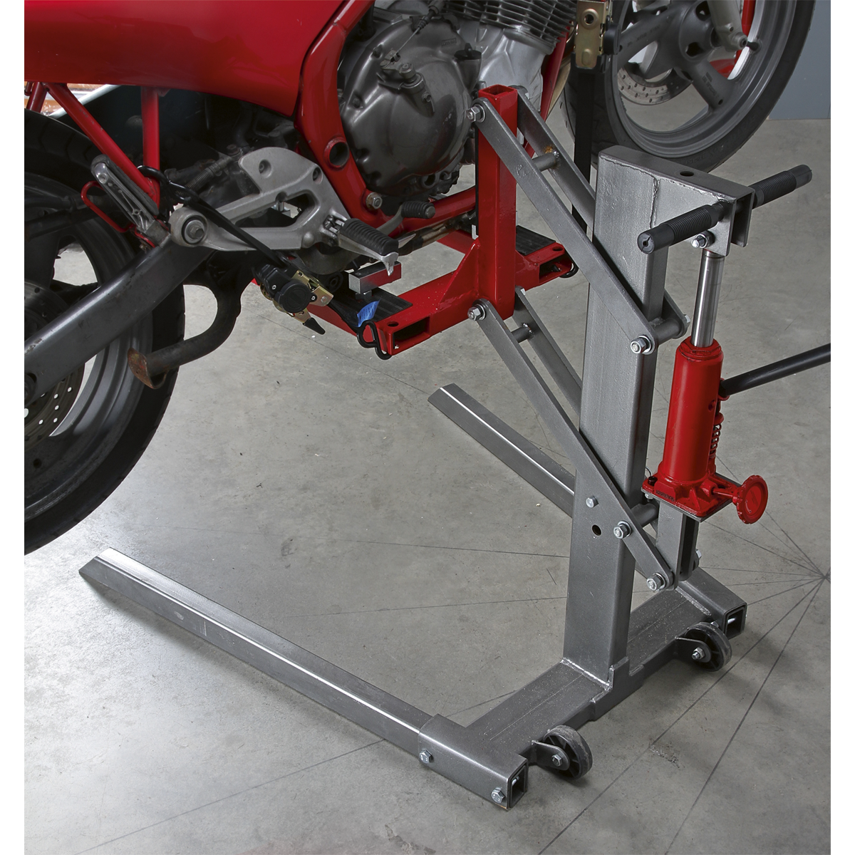 Single Post Hydraulic Portable Motorcycle Lift 450kg Capacity MCL500