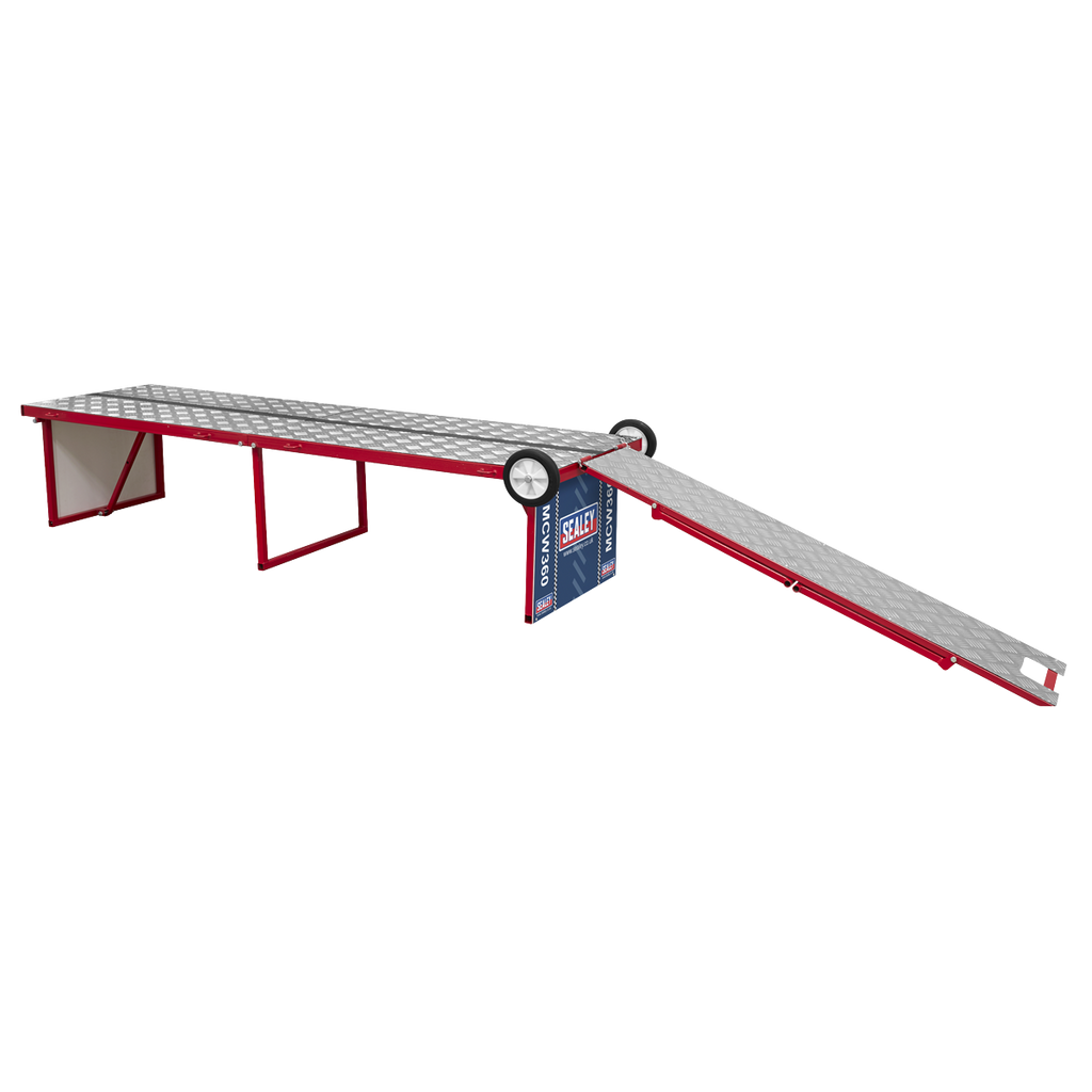 Folding Motorcycle Workbench with Ramp 360kg Capacity MCW360