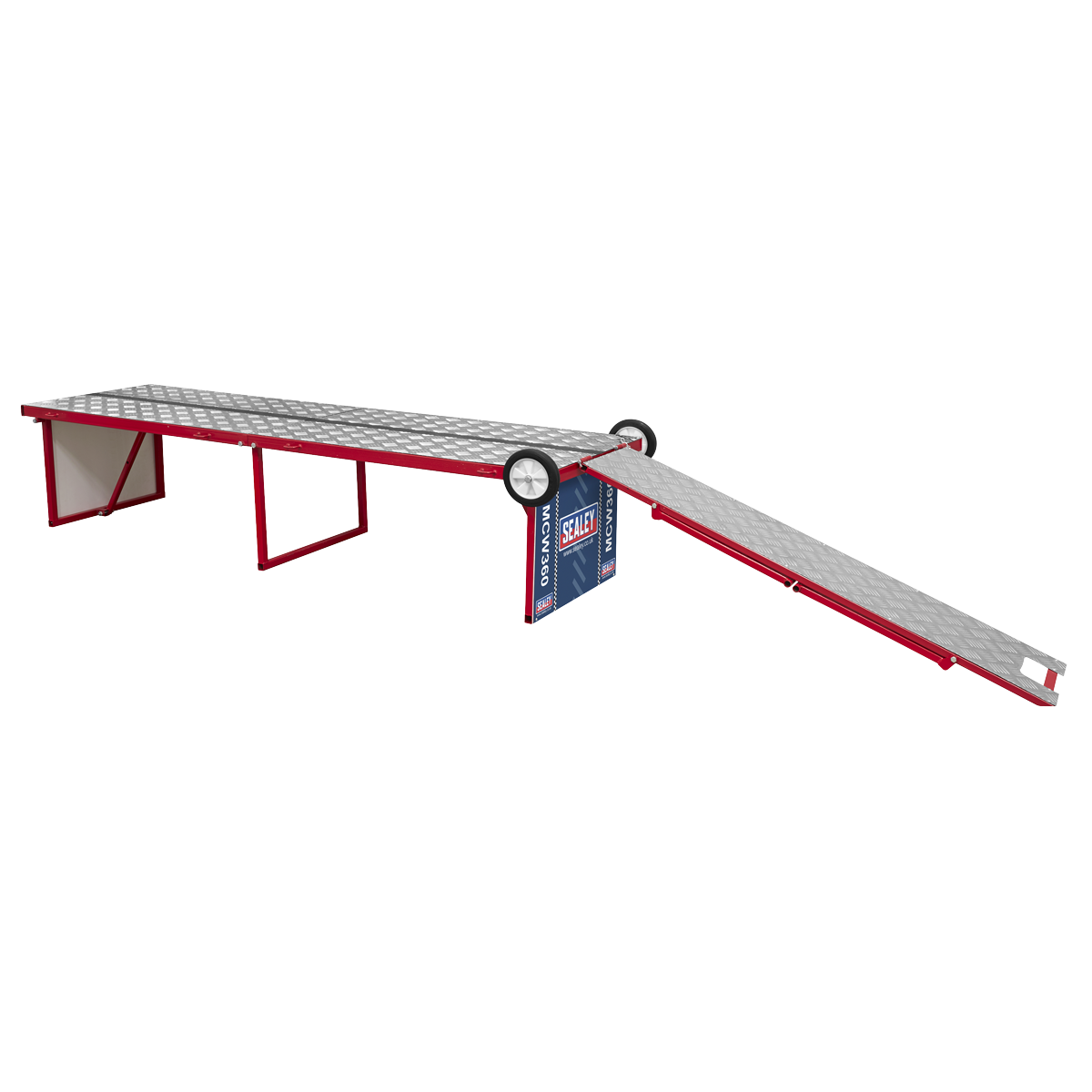 Folding Motorcycle Workbench with Ramp 360kg Capacity MCW360