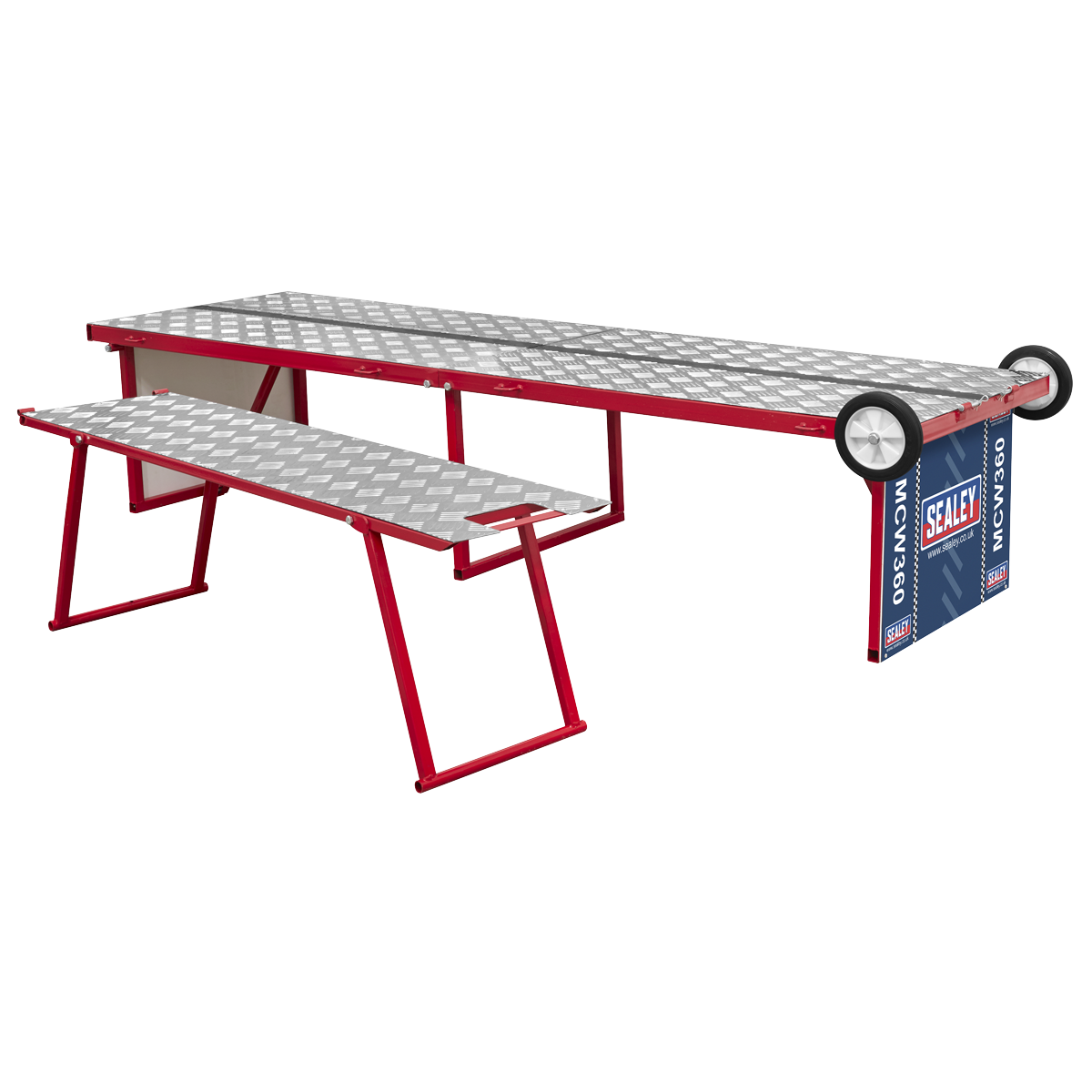 Folding Motorcycle Workbench with Ramp 360kg Capacity MCW360