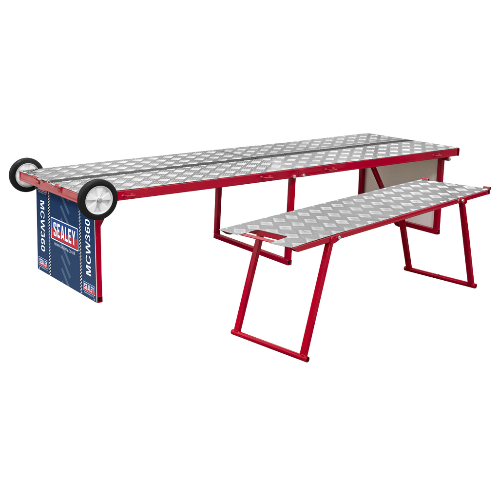 Folding Motorcycle Workbench with Ramp 360kg Capacity MCW360