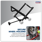 Motorcycle Wheel Adjustable Support with Rollers MCWL