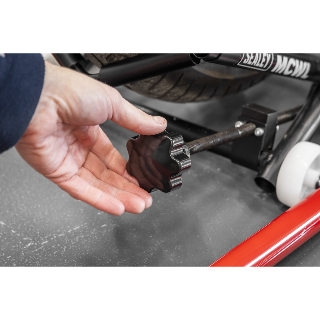 Motorcycle Wheel Adjustable Support with Rollers MCWL