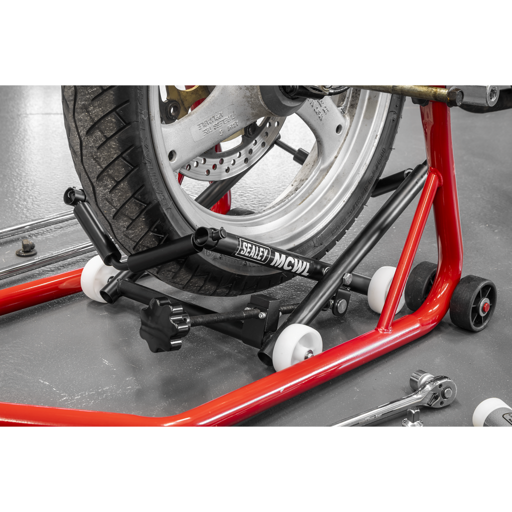 Motorcycle Wheel Adjustable Support with Rollers MCWL