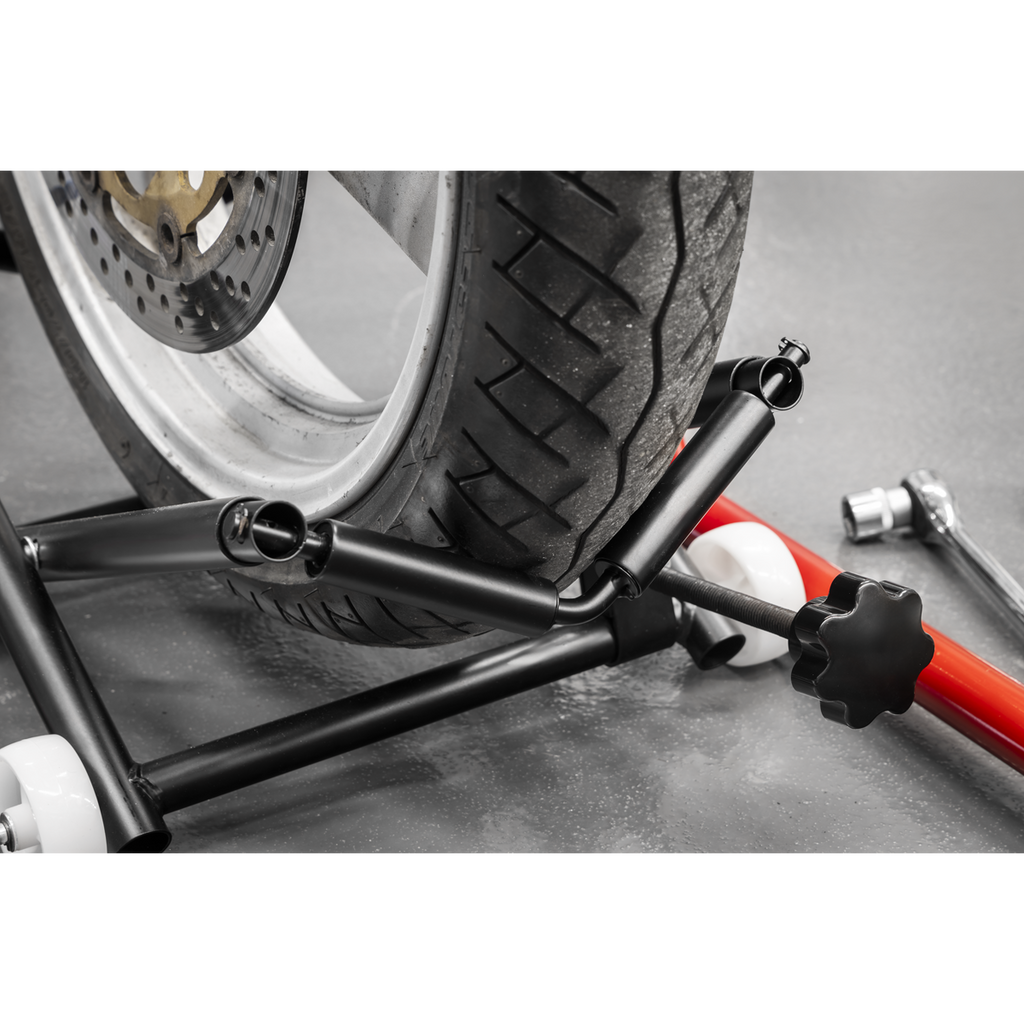 Motorcycle Wheel Adjustable Support with Rollers MCWL