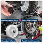 Motorcycle Wheel Adjustable Support with Rollers MCWL