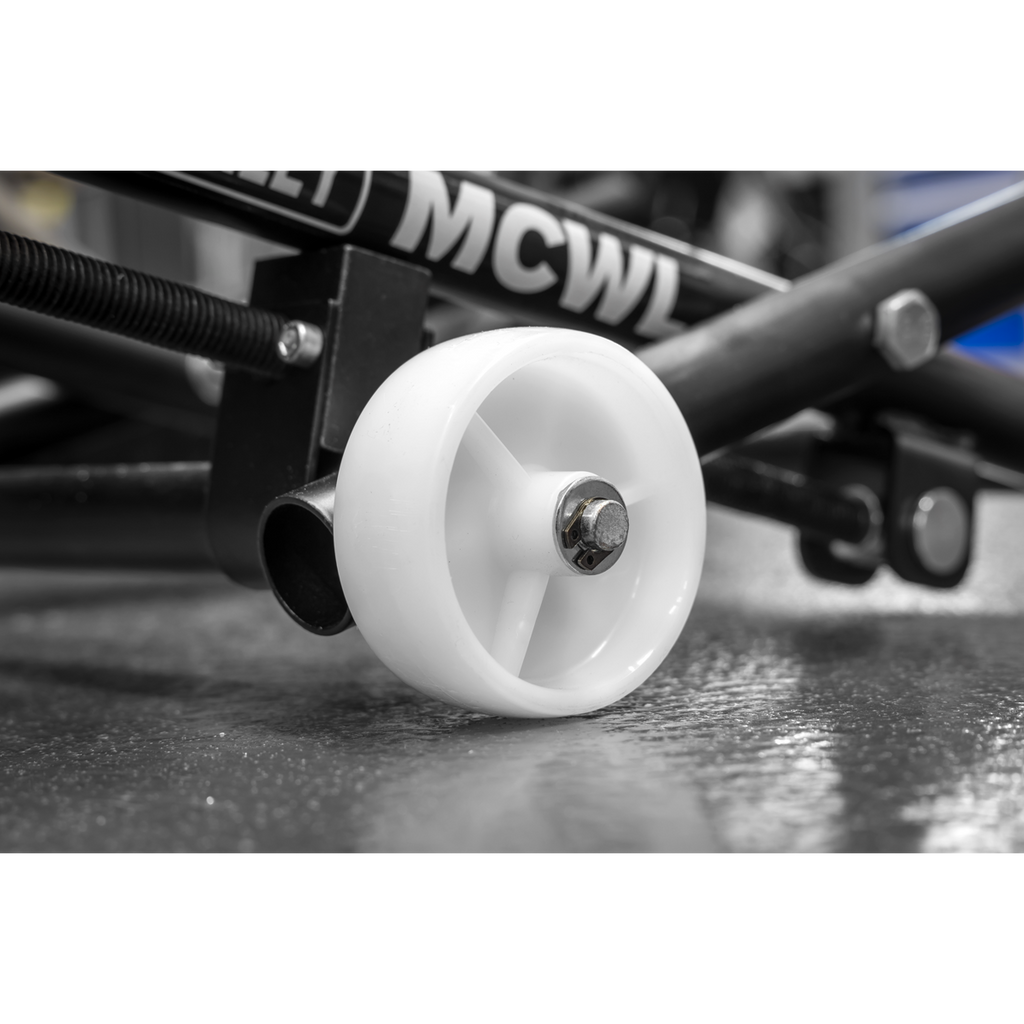 Motorcycle Wheel Adjustable Support with Rollers MCWL