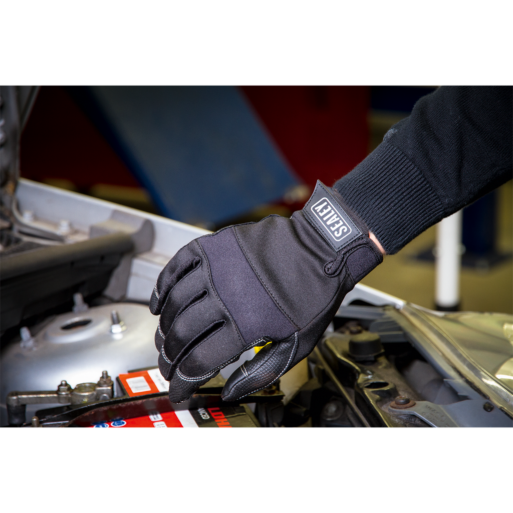 Light Palm Tactouch Mechanic's Gloves (9) - Large Pair MG798L