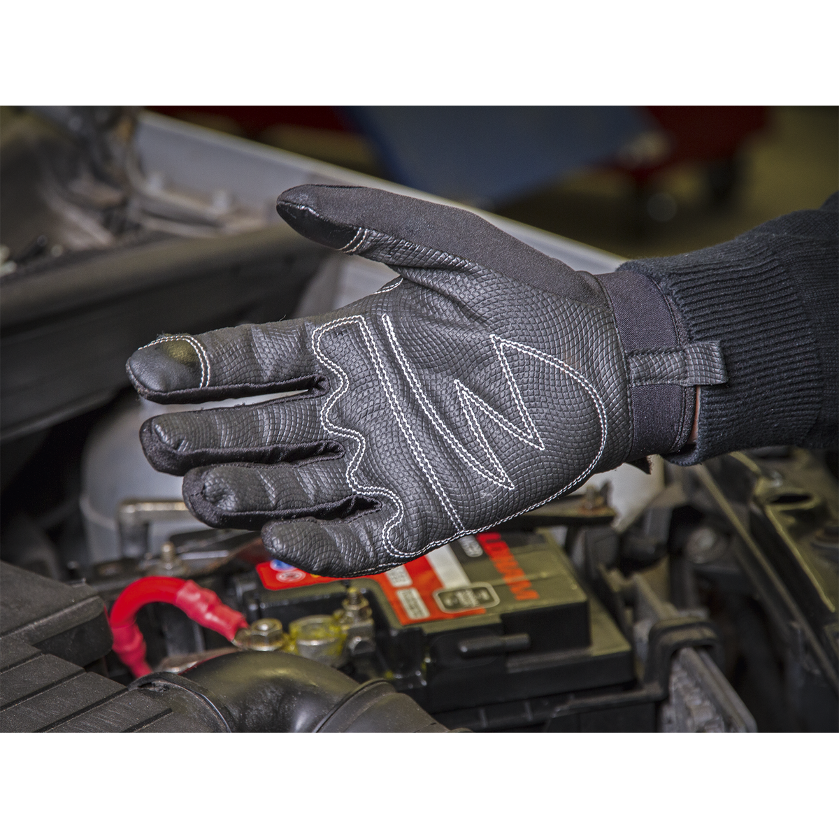 Light Palm Tactouch Mechanic's Gloves (9) - Large Pair MG798L