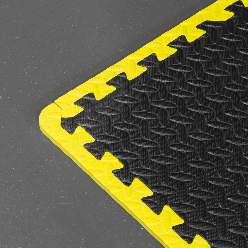 Interlocking EVA Foam Workshop Mat Set with Hi-Vis Edges 1240 x 1825mm MIC1218Y3