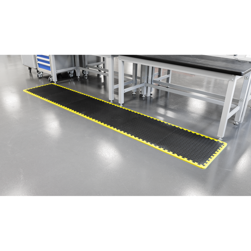 Interlocking EVA Foam Workshop Mat Set with Hi-Vis Edges 1240 x 1825mm MIC1218Y3