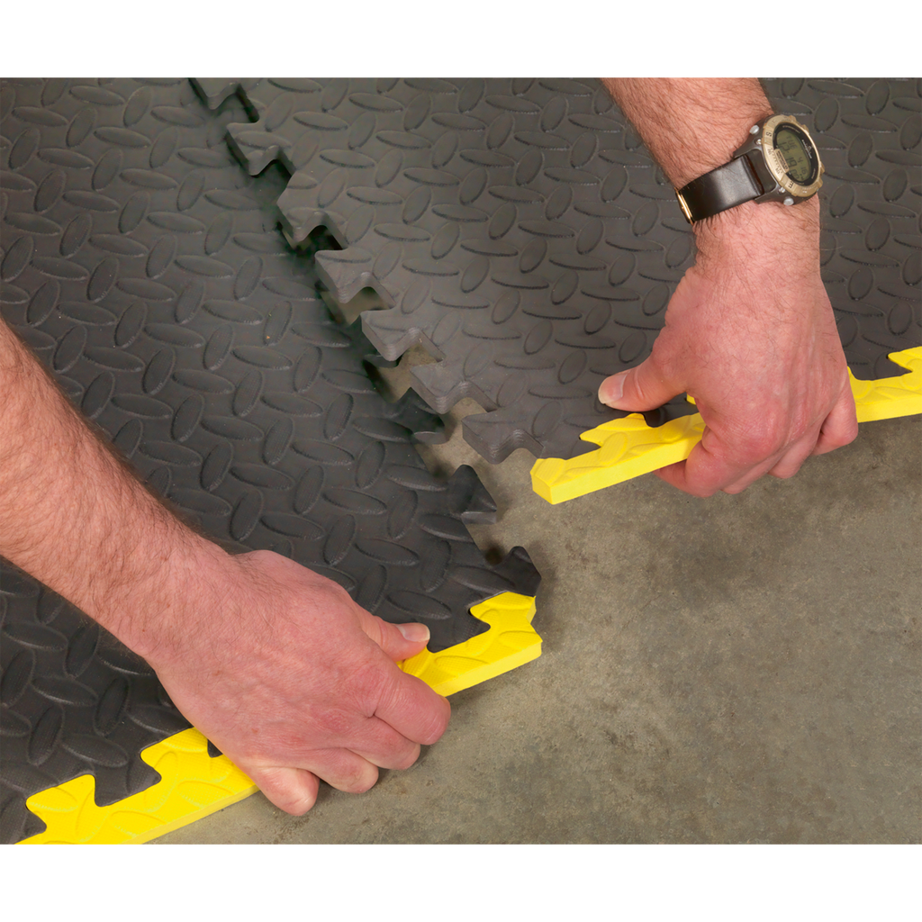 Interlocking EVA Foam Workshop Mat Set with Hi-Vis Edges 1240 x 1825mm MIC1218Y3