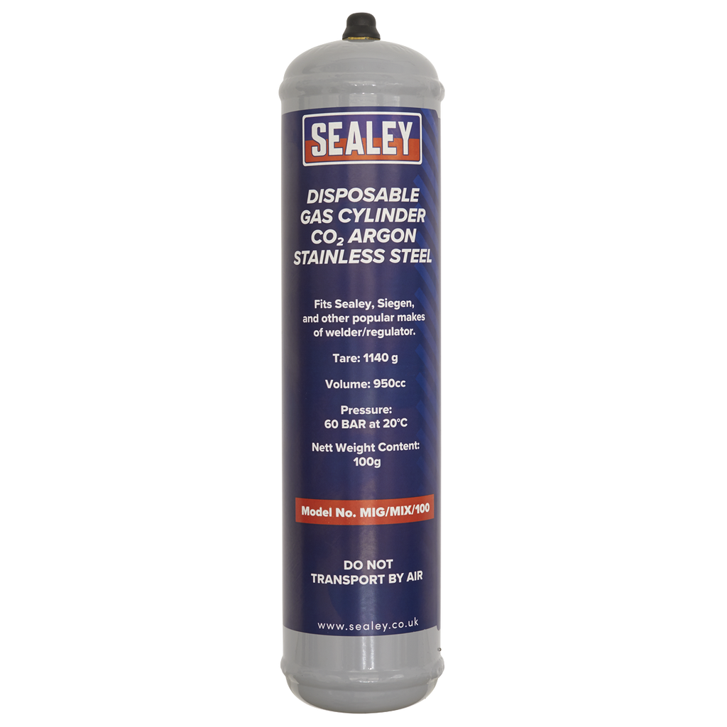 Disposable Carbon Dioxide/Argon Gas Cylinder 100g MIG/MIX/100