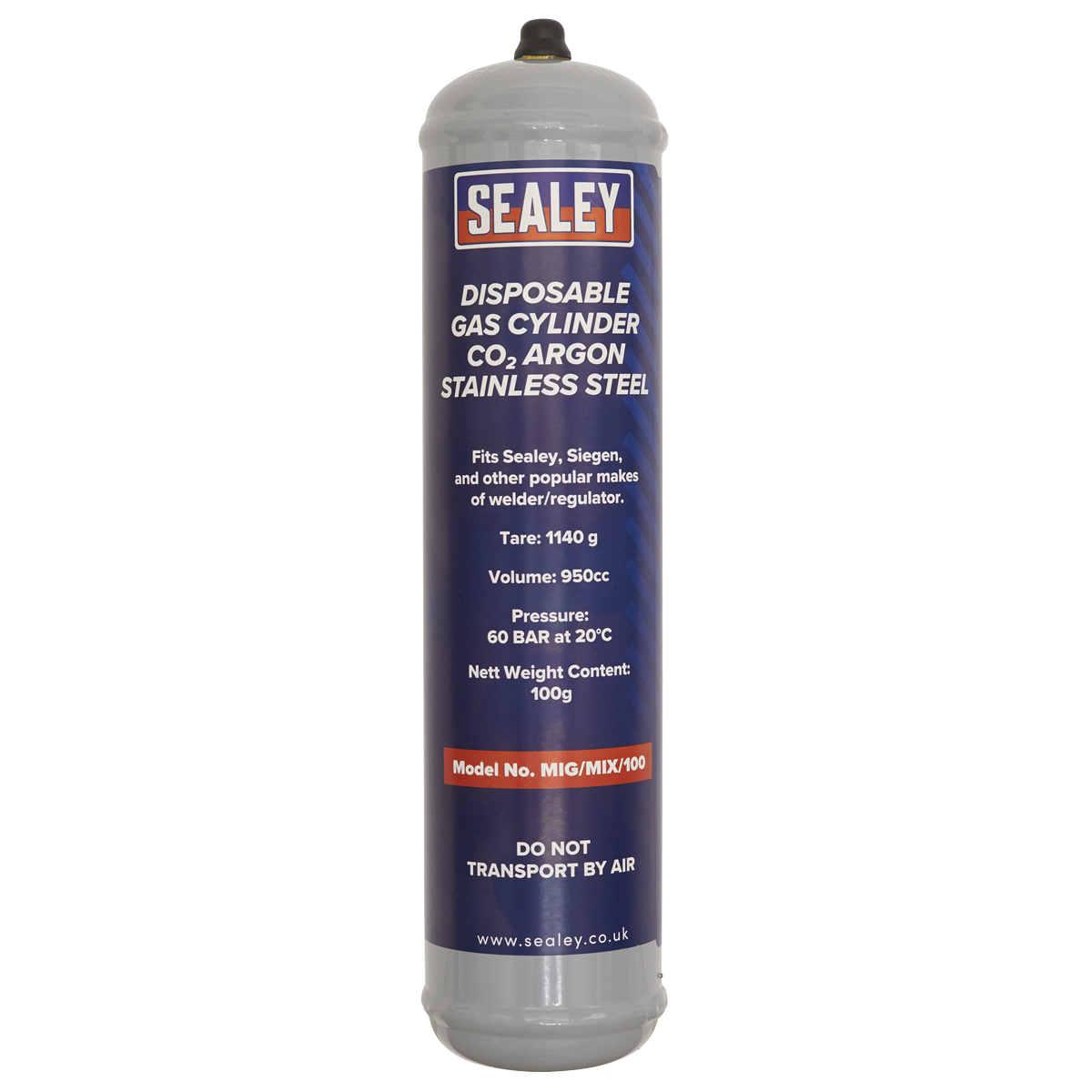 Disposable Carbon Dioxide/Argon Gas Cylinder 100g MIG/MIX/100