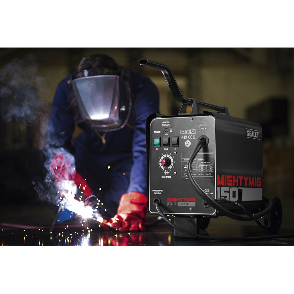 Professional Gas/Gasless MIG Welder 150A 230V MIGHTYMIG150