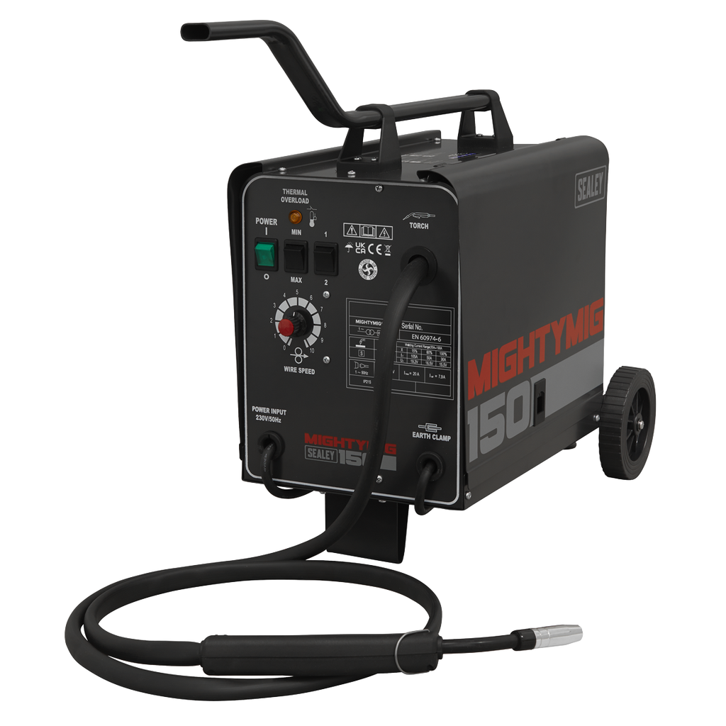 Professional Gas/Gasless MIG Welder 150A 230V MIGHTYMIG150