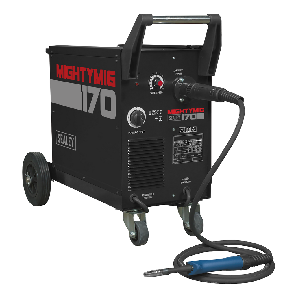 Professional Gas/Gasless MIG Welder with Euro Torch 170A MIGHTYMIG170