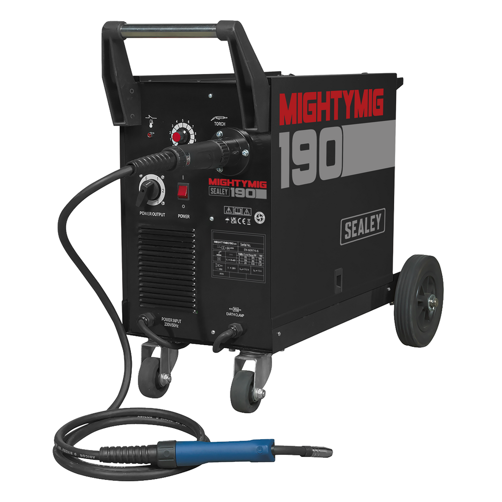 Professional Gas/Gasless MIG Welder with Euro Torch 190A MIGHTYMIG190