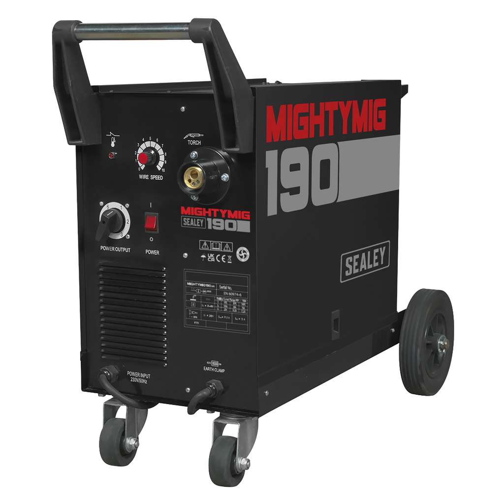 Professional Gas/Gasless MIG Welder with Euro Torch 190A MIGHTYMIG190