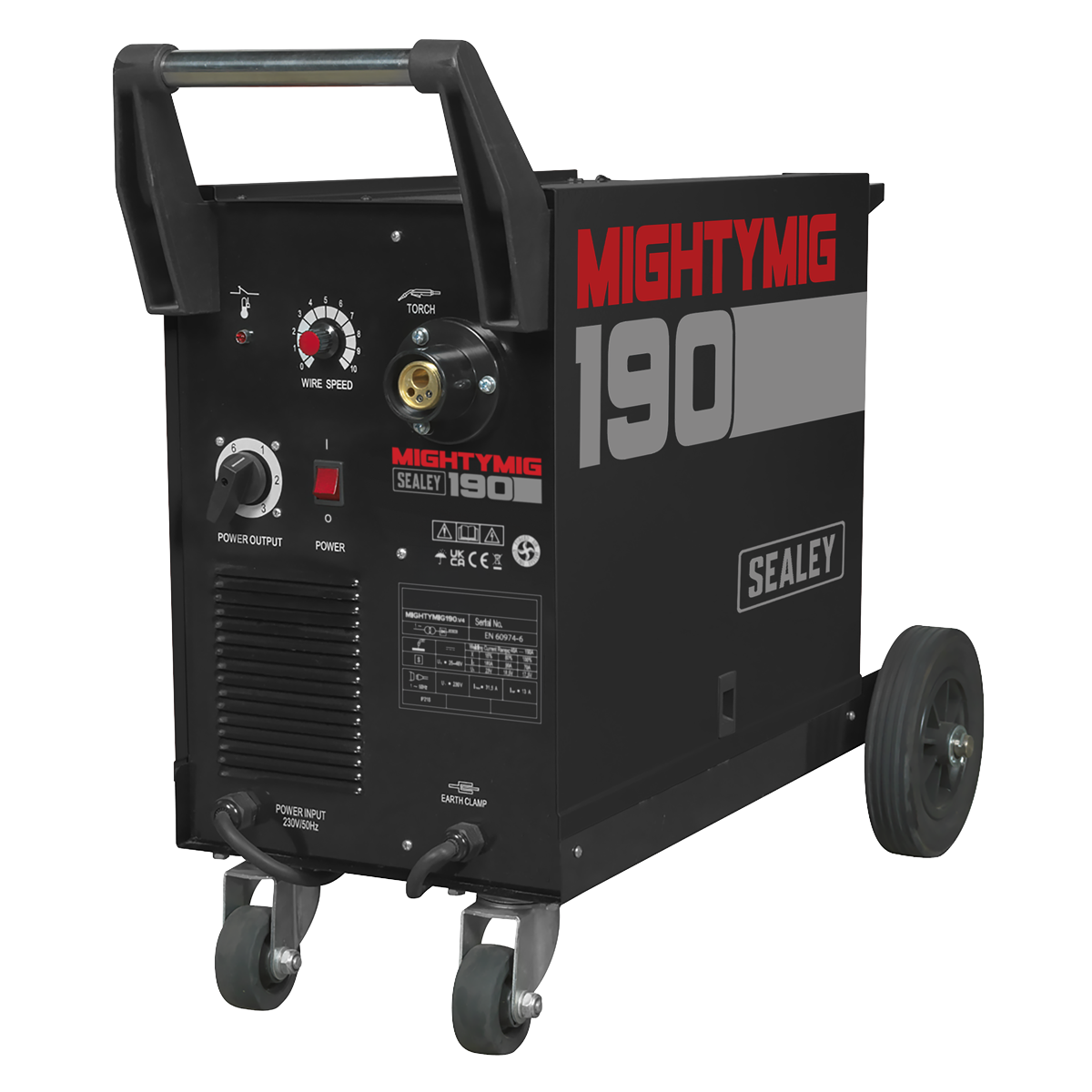 Professional Gas/Gasless MIG Welder with Euro Torch 190A MIGHTYMIG190