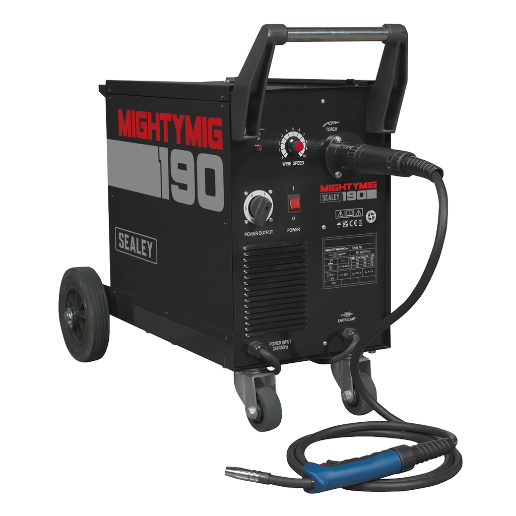 Professional Gas/Gasless MIG Welder with Euro Torch 190A MIGHTYMIG190