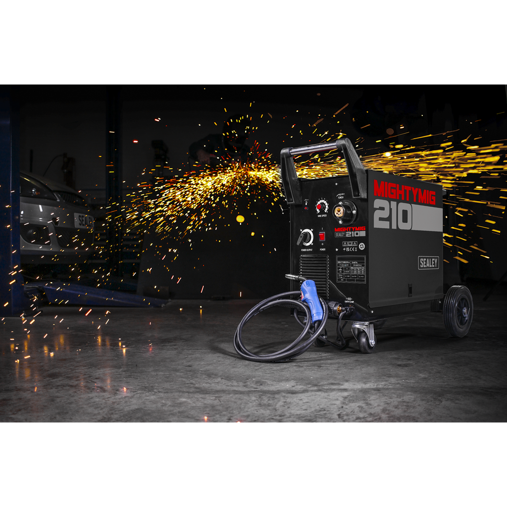 Professional Gas/Gasless MIG Welder with Euro Torch 210A MIGHTYMIG210