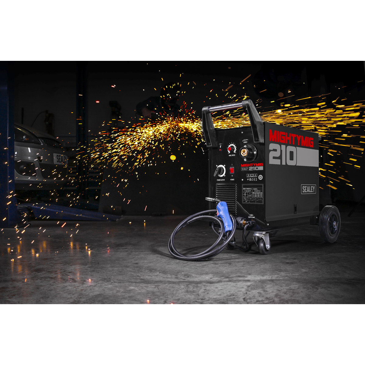 Professional Gas/Gasless MIG Welder with Euro Torch 210A MIGHTYMIG210