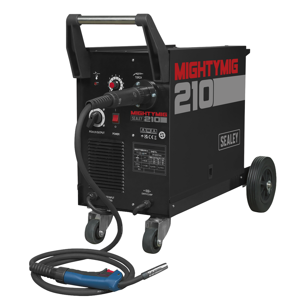 Professional Gas/Gasless MIG Welder with Euro Torch 210A MIGHTYMIG210