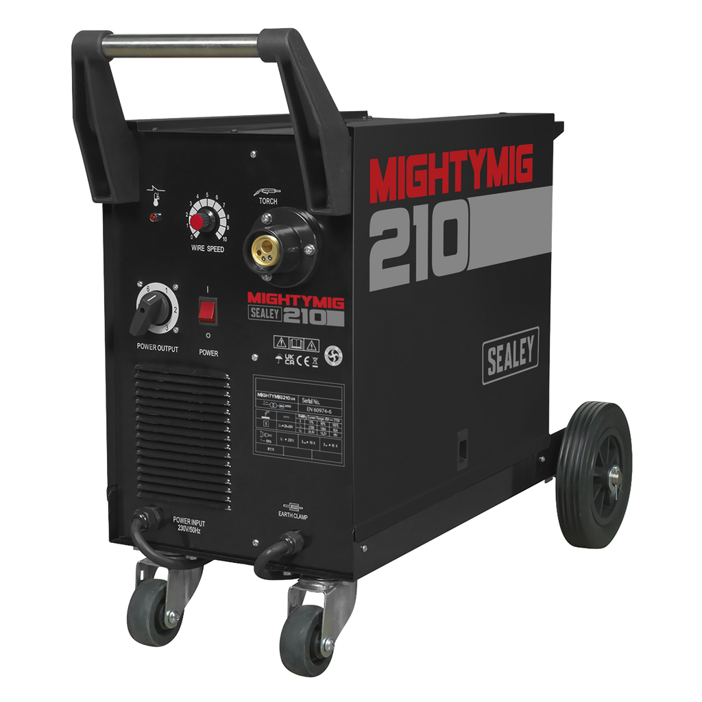 Professional Gas/Gasless MIG Welder with Euro Torch 210A MIGHTYMIG210