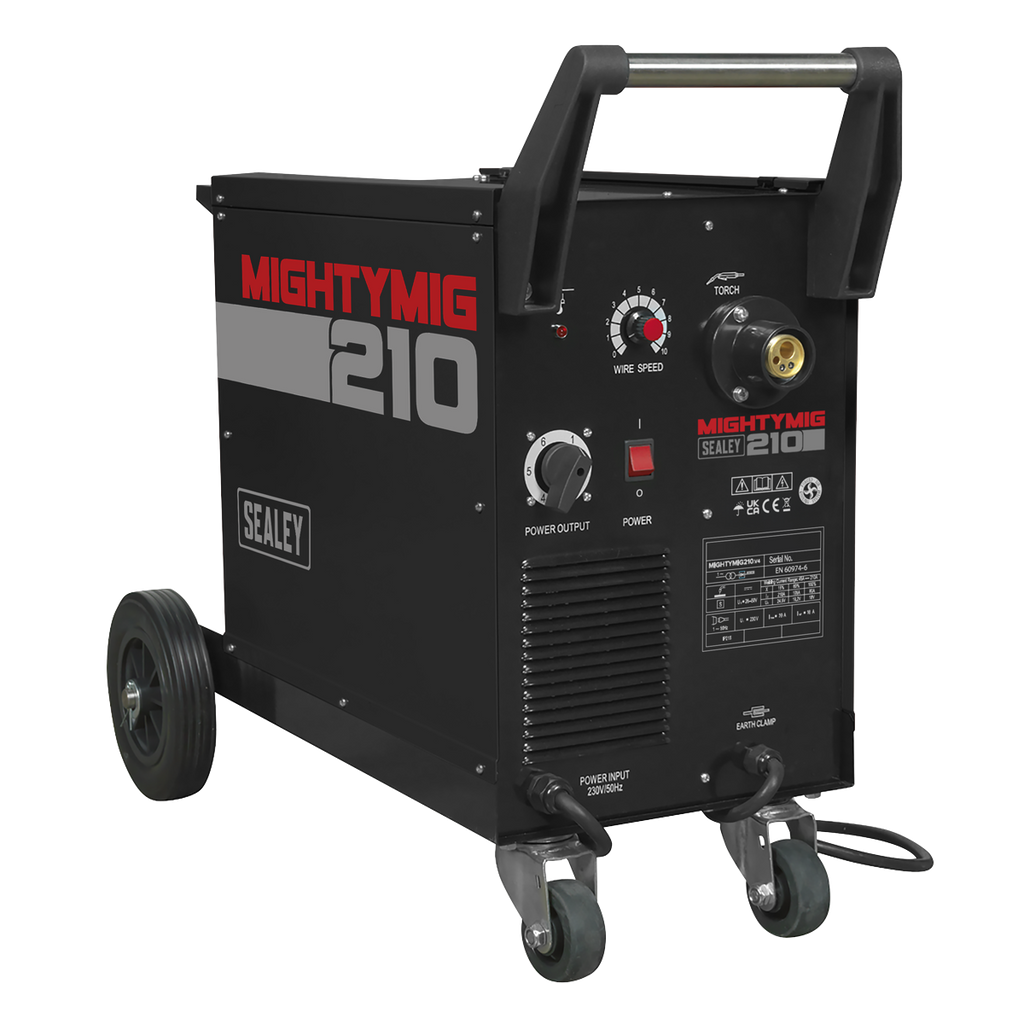 Professional Gas/Gasless MIG Welder with Euro Torch 210A MIGHTYMIG210