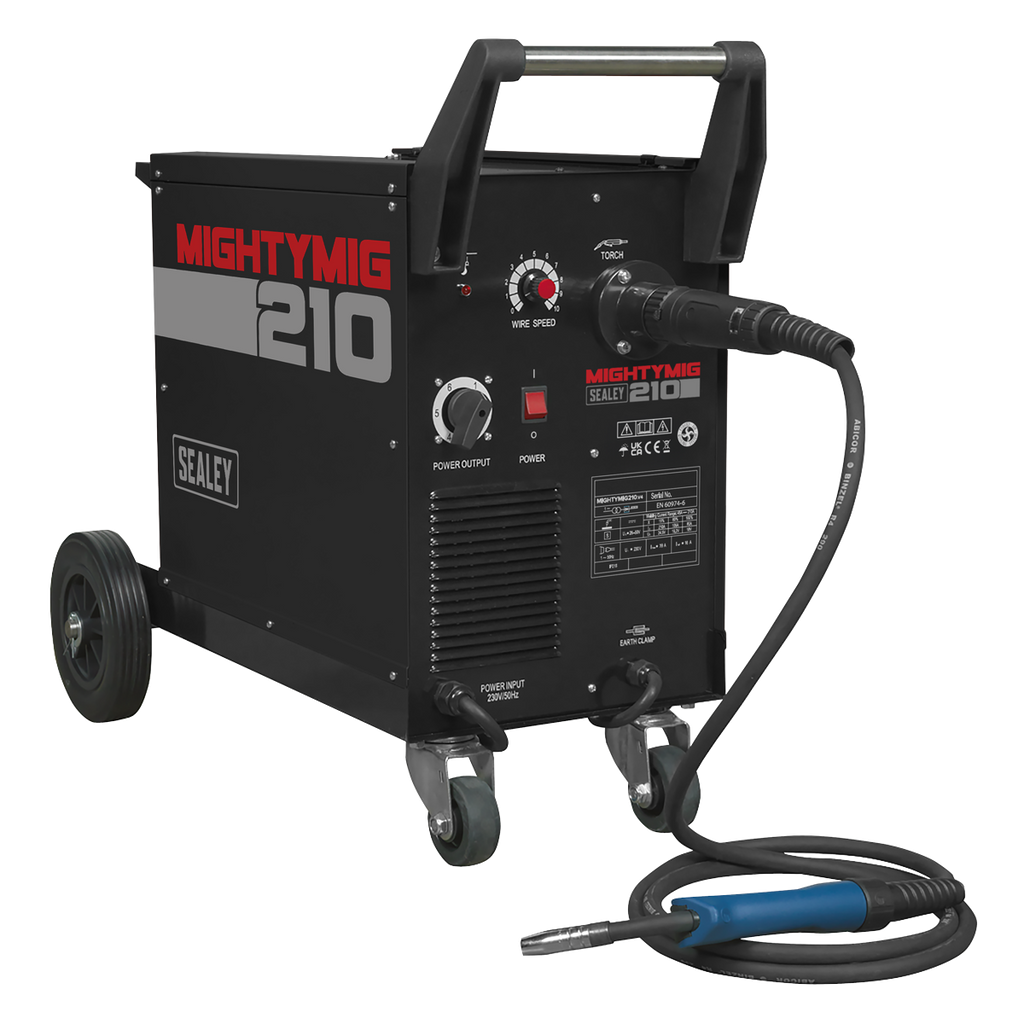 Professional Gas/Gasless MIG Welder with Euro Torch 210A MIGHTYMIG210
