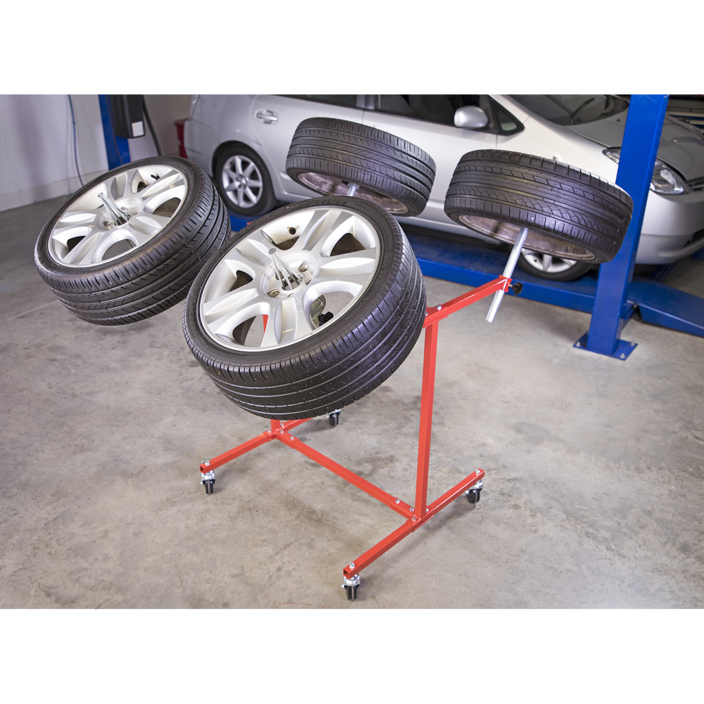 Heavy-Duty Alloy Wheel Painting/Repair Stand 4 Wheel Capacity MK71