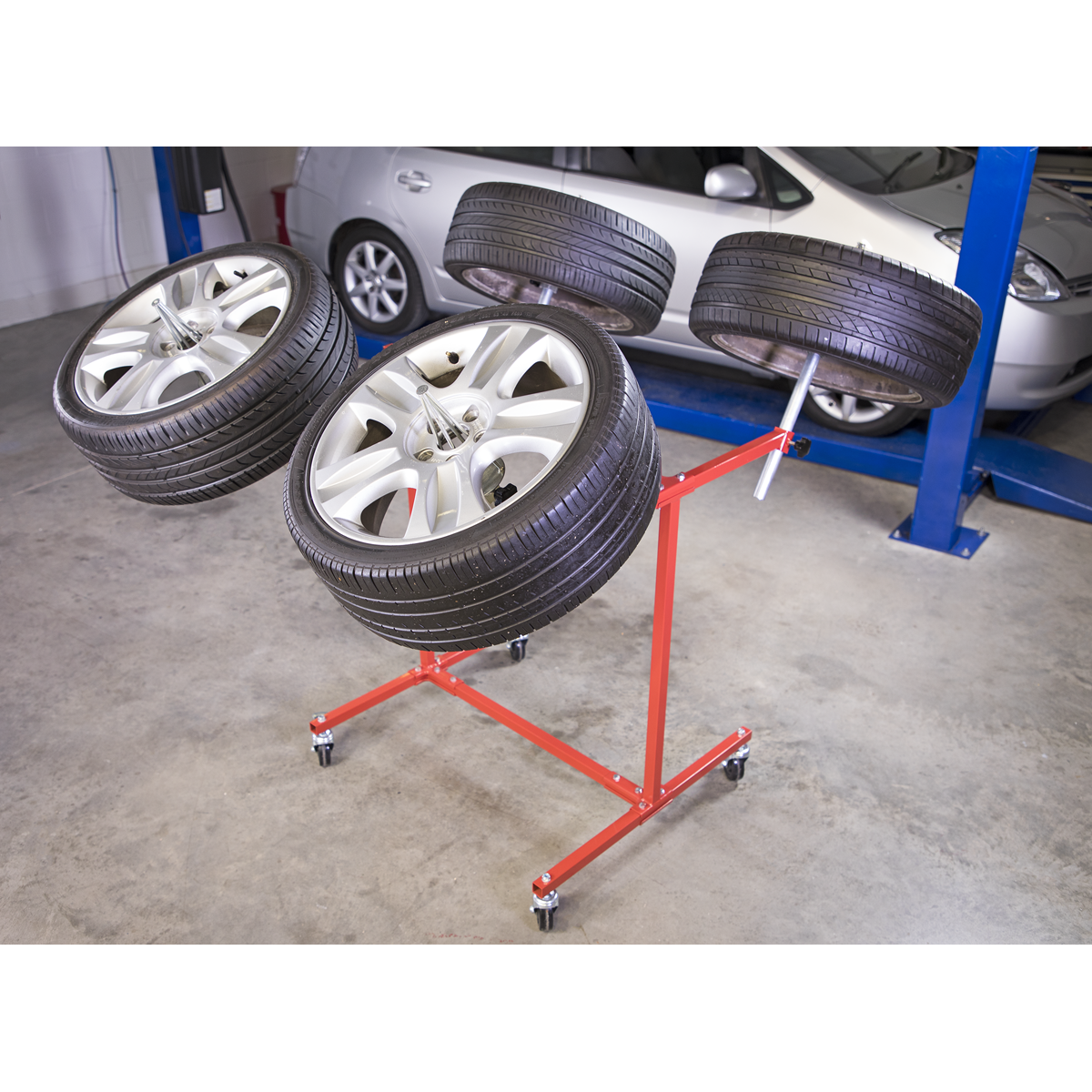 Heavy-Duty Alloy Wheel Painting/Repair Stand 4 Wheel Capacity MK71