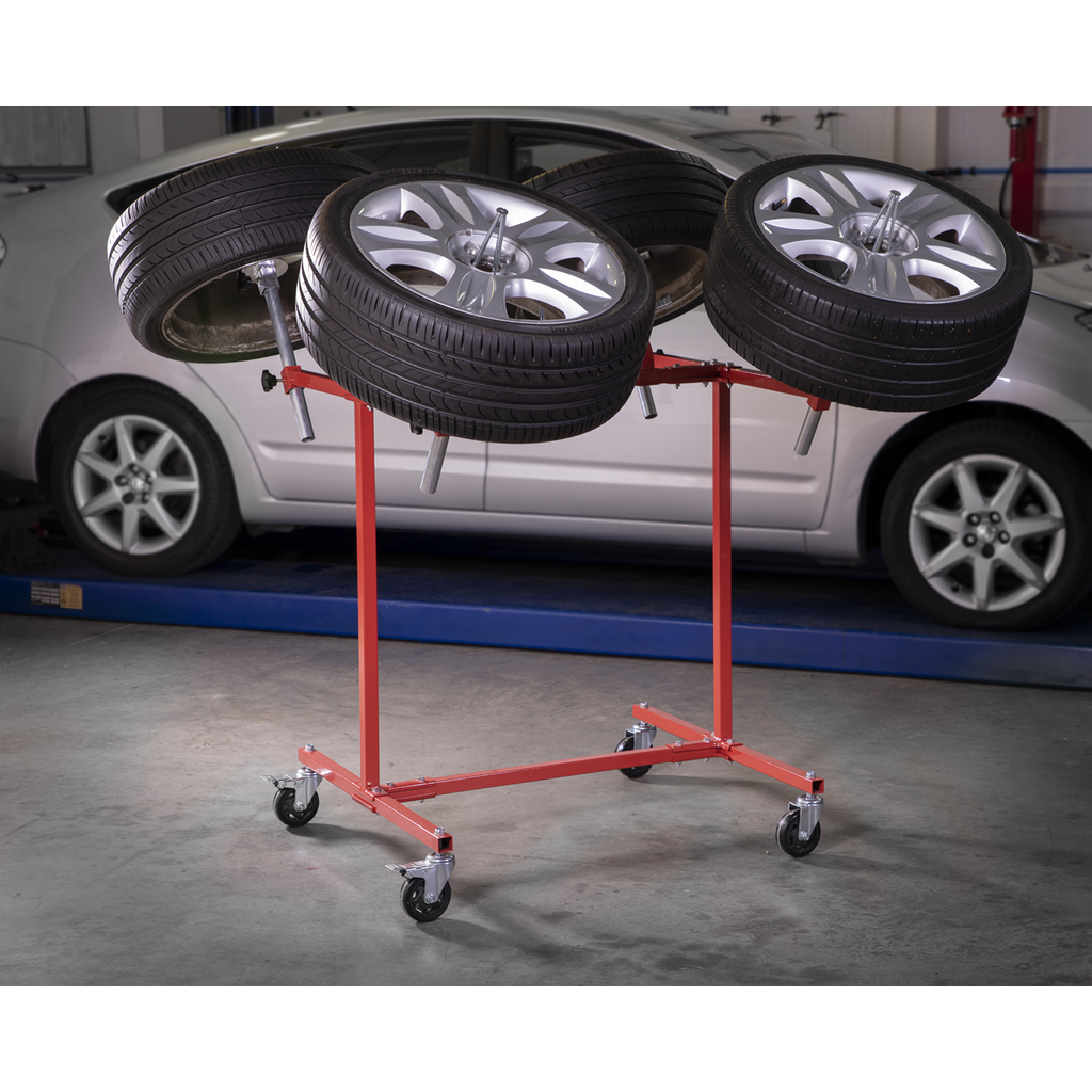 Heavy-Duty Alloy Wheel Painting/Repair Stand 4 Wheel Capacity MK71