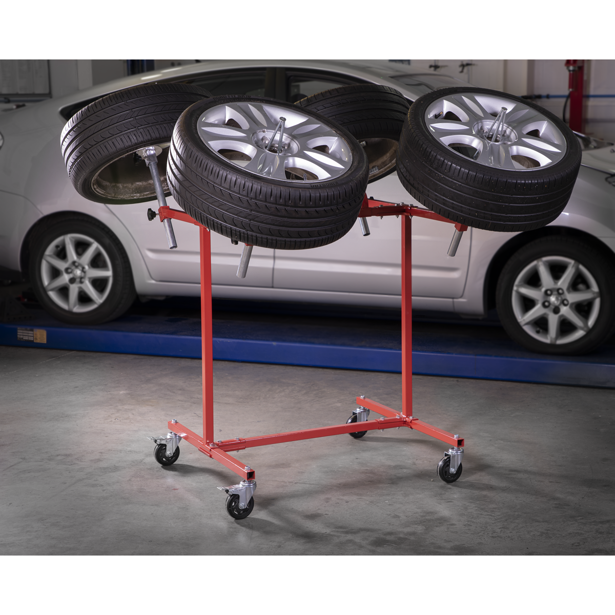 Heavy-Duty Alloy Wheel Painting/Repair Stand 4 Wheel Capacity MK71