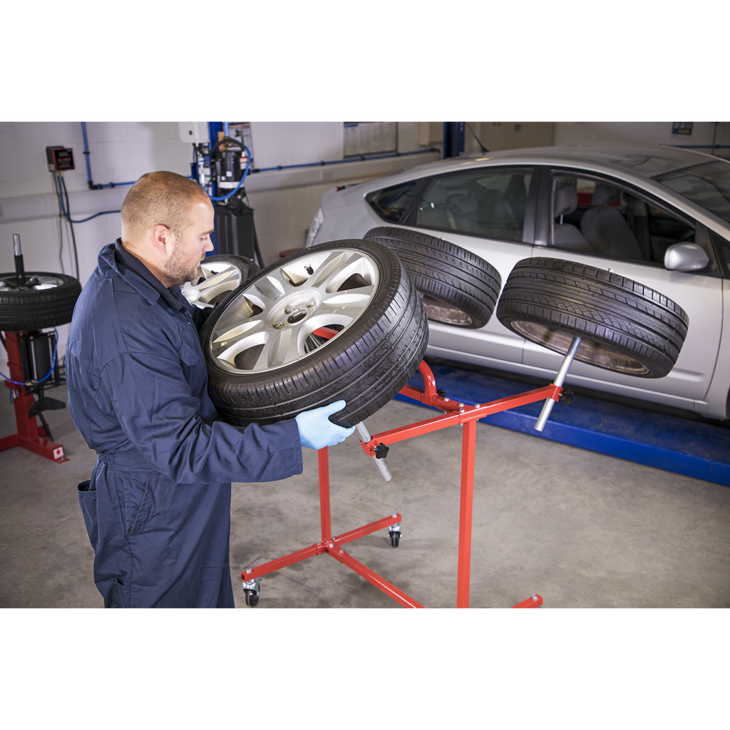 Heavy-Duty Alloy Wheel Painting/Repair Stand 4 Wheel Capacity MK71