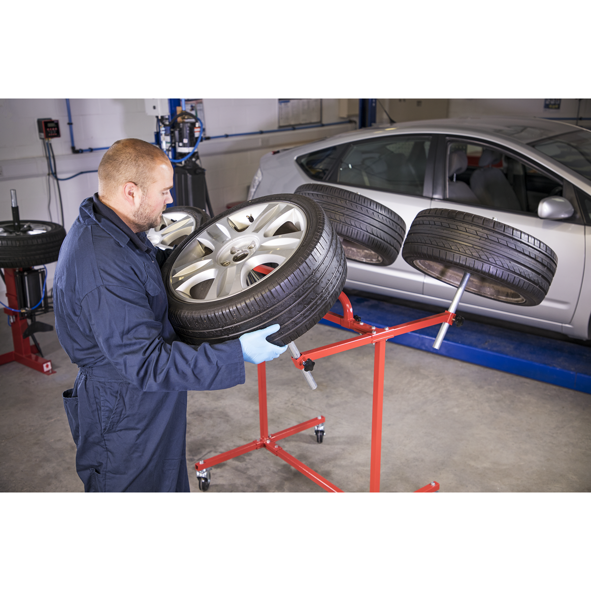 Heavy-Duty Alloy Wheel Painting/Repair Stand 4 Wheel Capacity MK71
