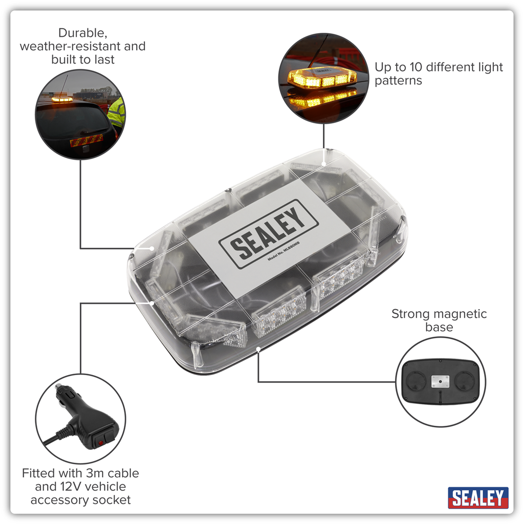 Mini Light Bar with Magnetic Base 50W SMD LED 12/24V MLB80MB