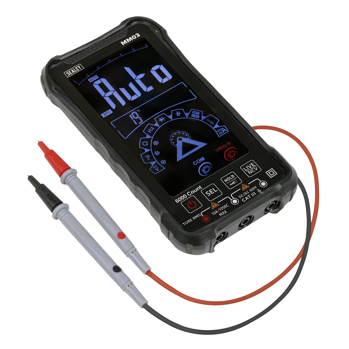 10-Function Touchscreen Rechargeable Auto-Ranging Digital Smart Multimeter MM03