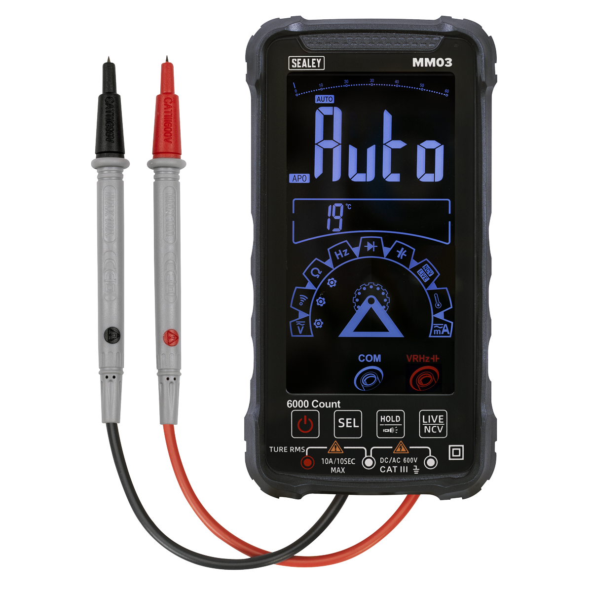 10-Function Touchscreen Rechargeable Auto-Ranging Digital Smart Multimeter MM03