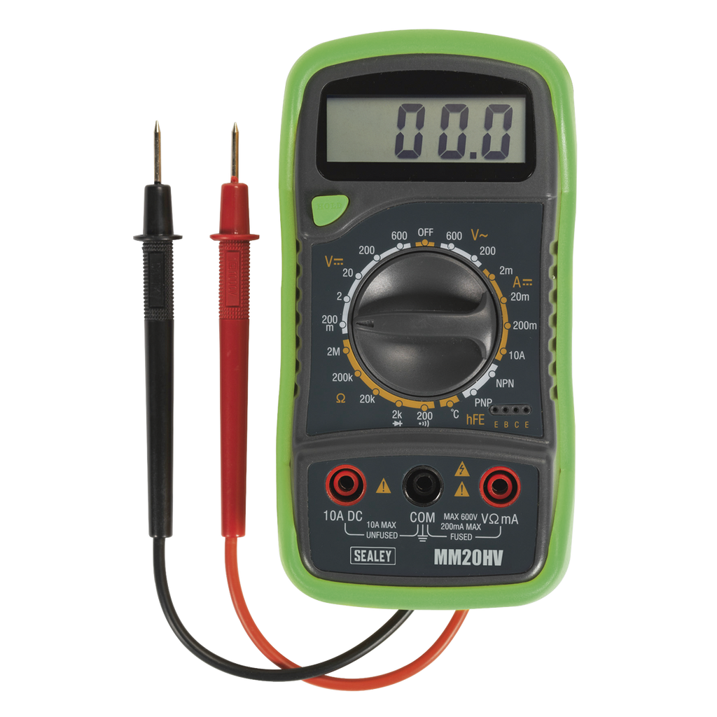 8-Function Digital Multimeter with Thermocouple - Hi-Vis Green MM20HV