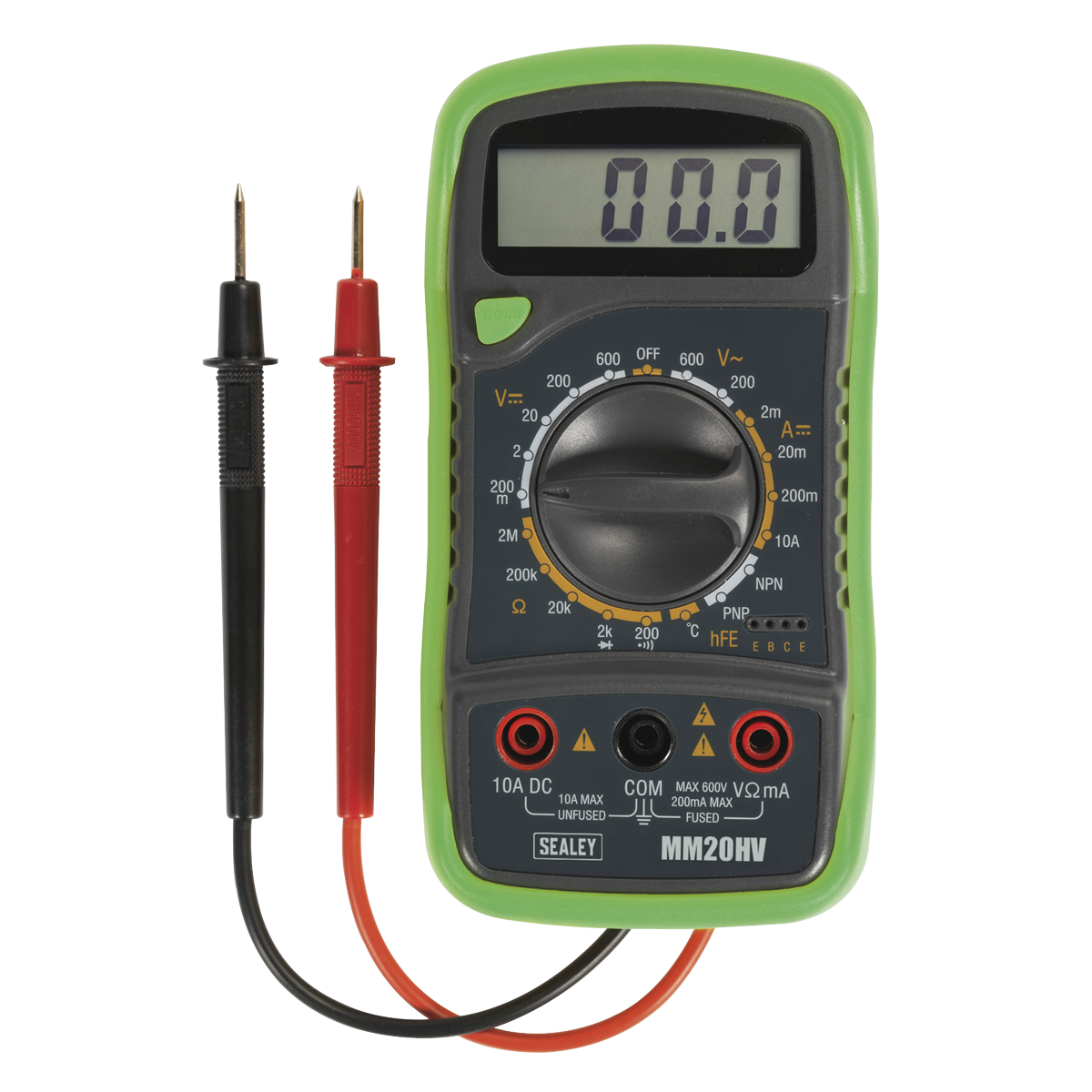8-Function Digital Multimeter with Thermocouple - Hi-Vis Green MM20HV
