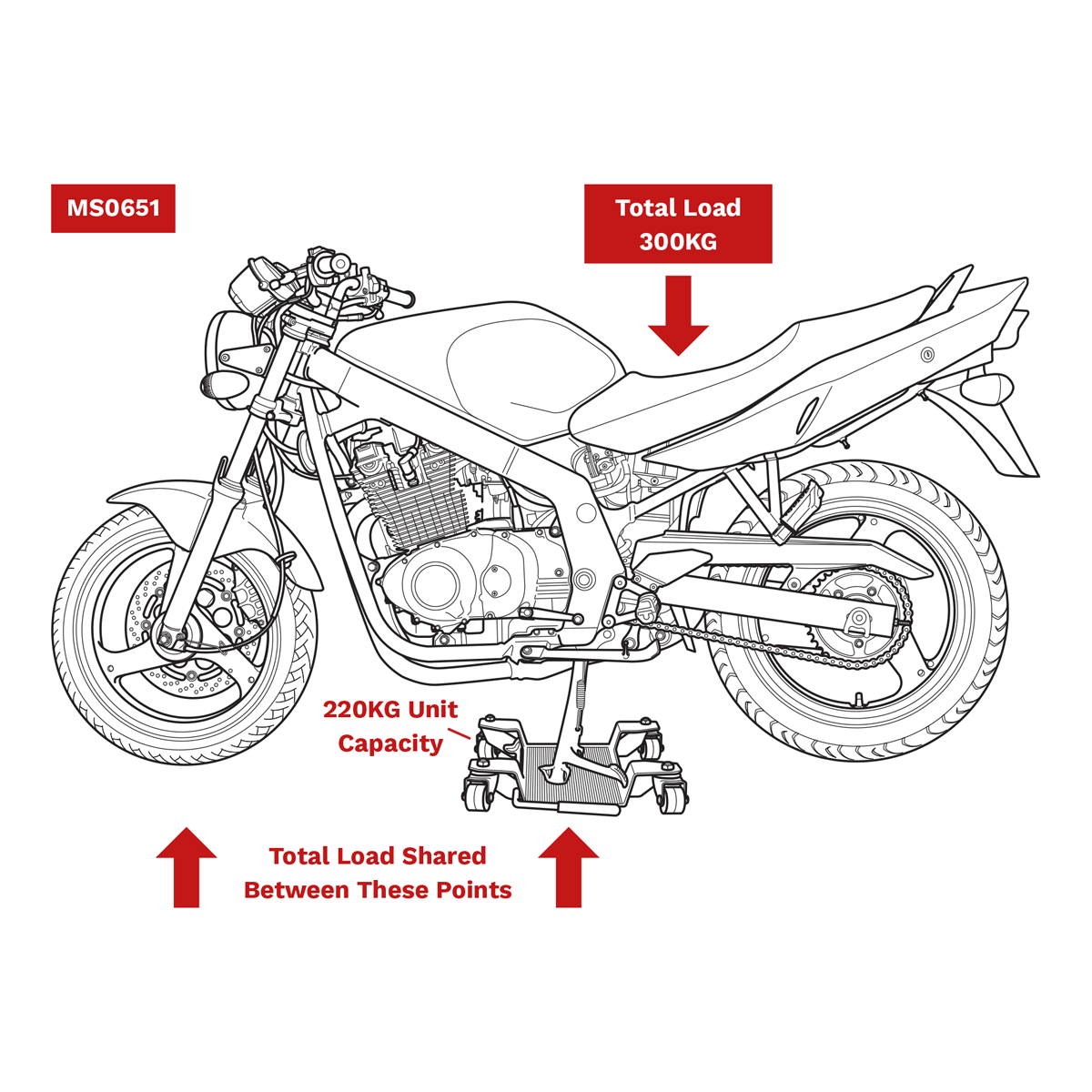 Motorcycle Centre-Stand Moving Dolly MS0651