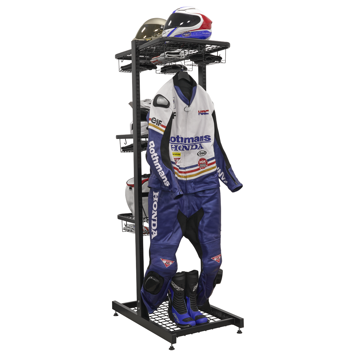 Freestanding Motorcycle Helmet & Gear Storage MS081FS2