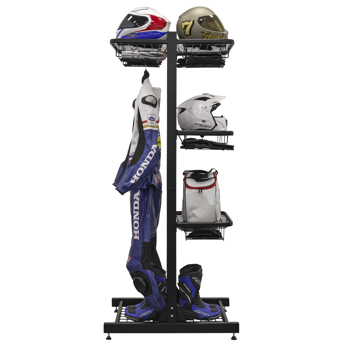 Freestanding Motorcycle Helmet & Gear Storage MS081FS2