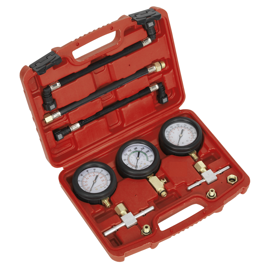 Motorcycle Compression & Fuel Pressure Gauge Set 3pc MS100