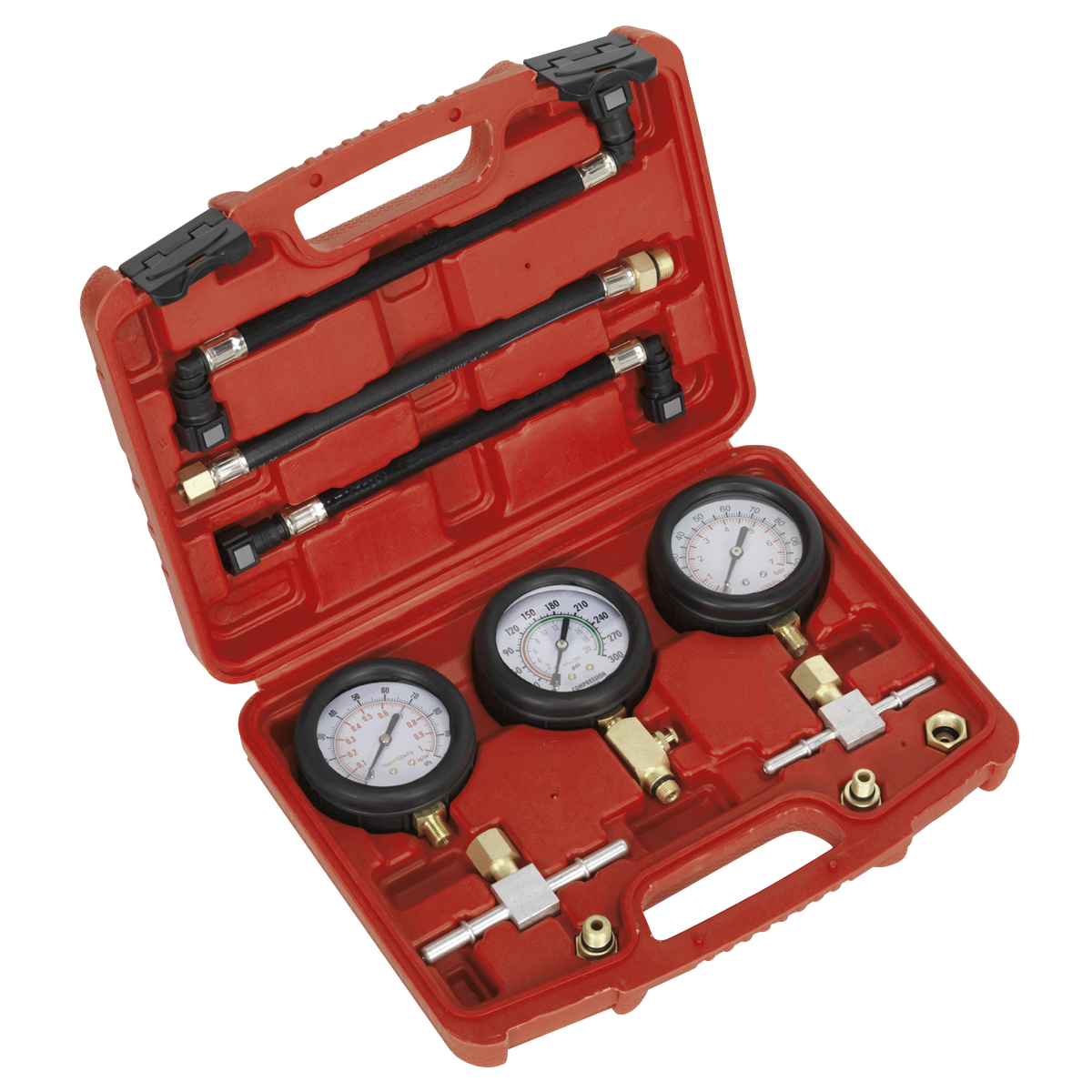 Motorcycle Compression & Fuel Pressure Gauge Set 3pc MS100