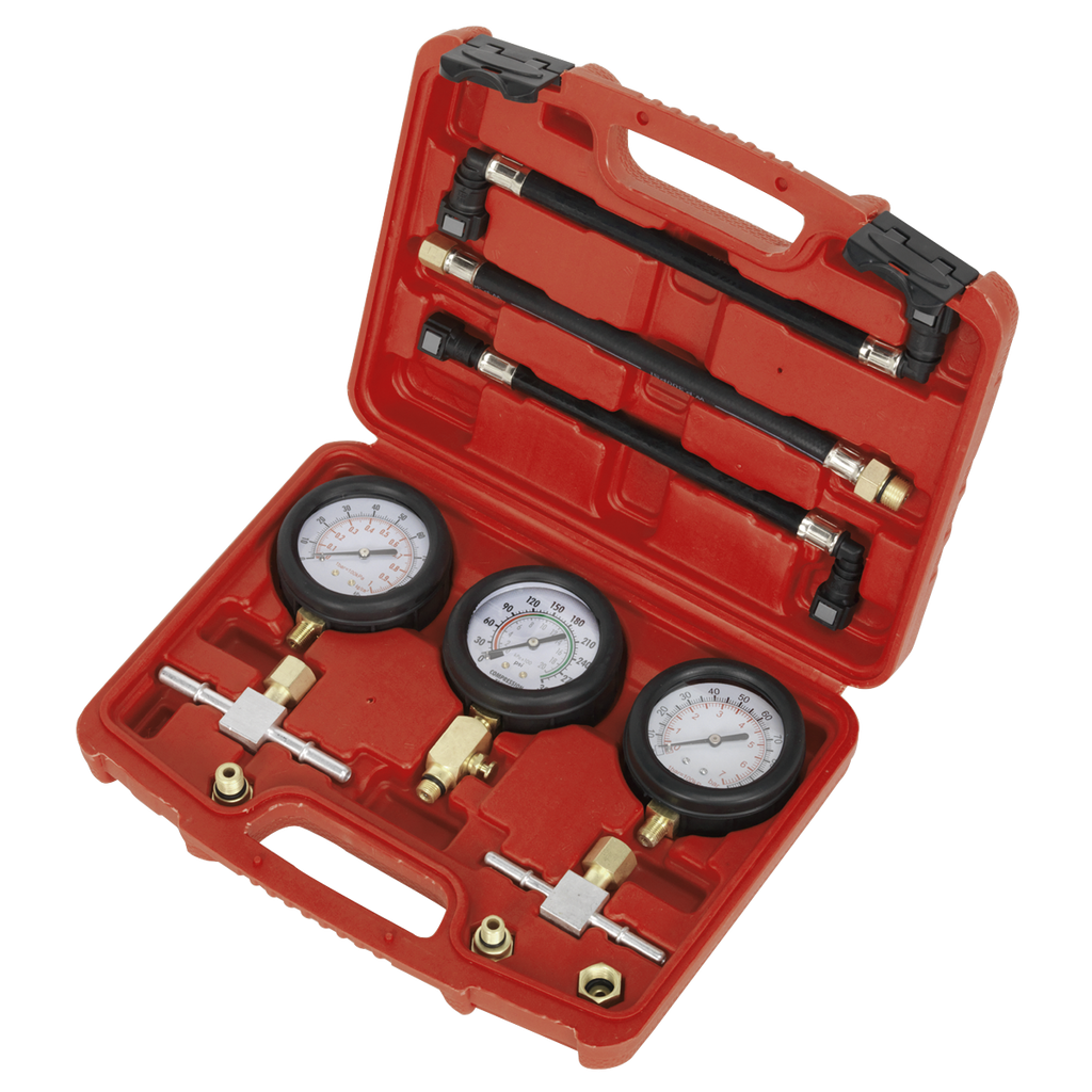 Motorcycle Compression & Fuel Pressure Gauge Set 3pc MS100