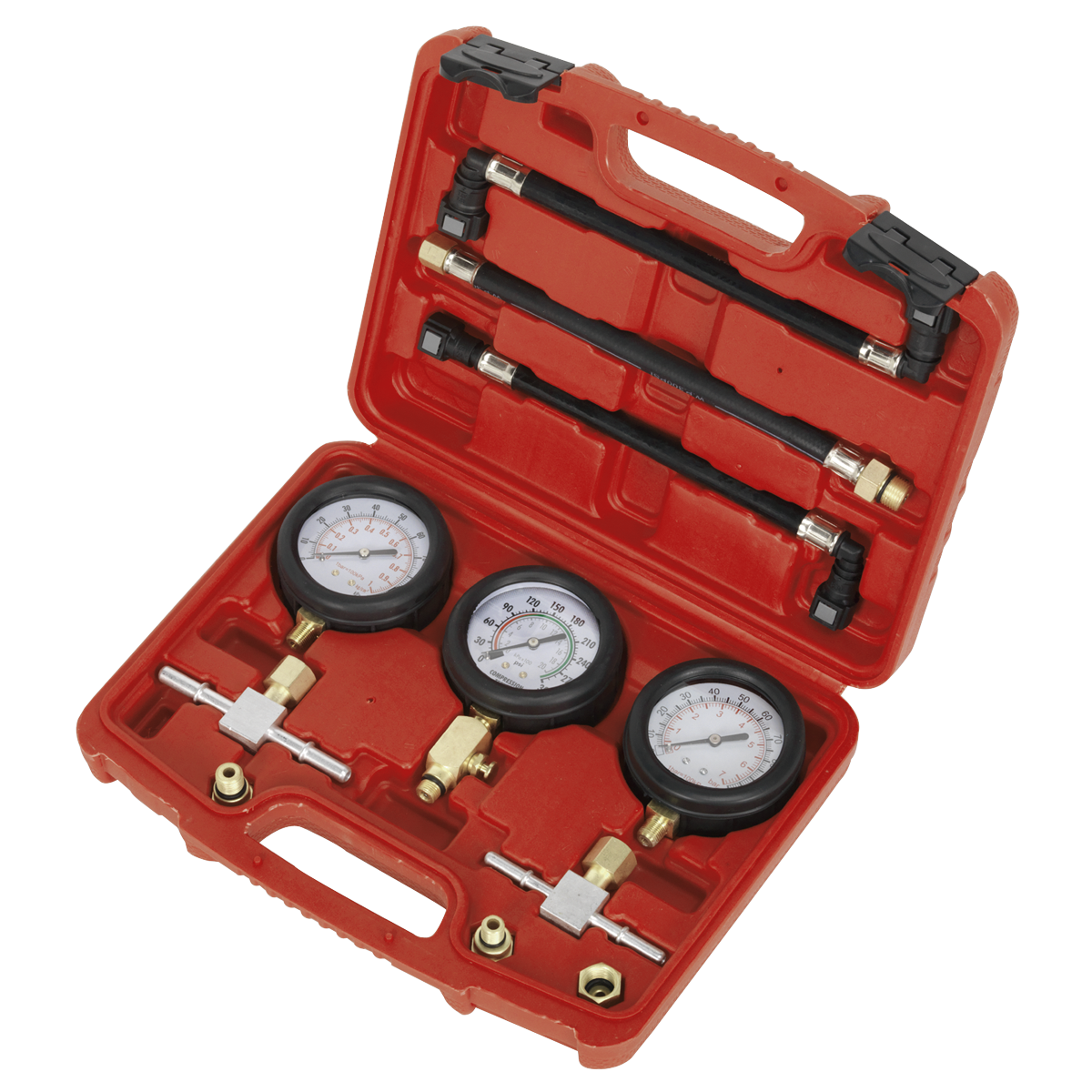 Motorcycle Compression & Fuel Pressure Gauge Set 3pc MS100